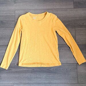 J Crew Factory Yellow Long-Sleeved Girlfriend Tee, Size XS